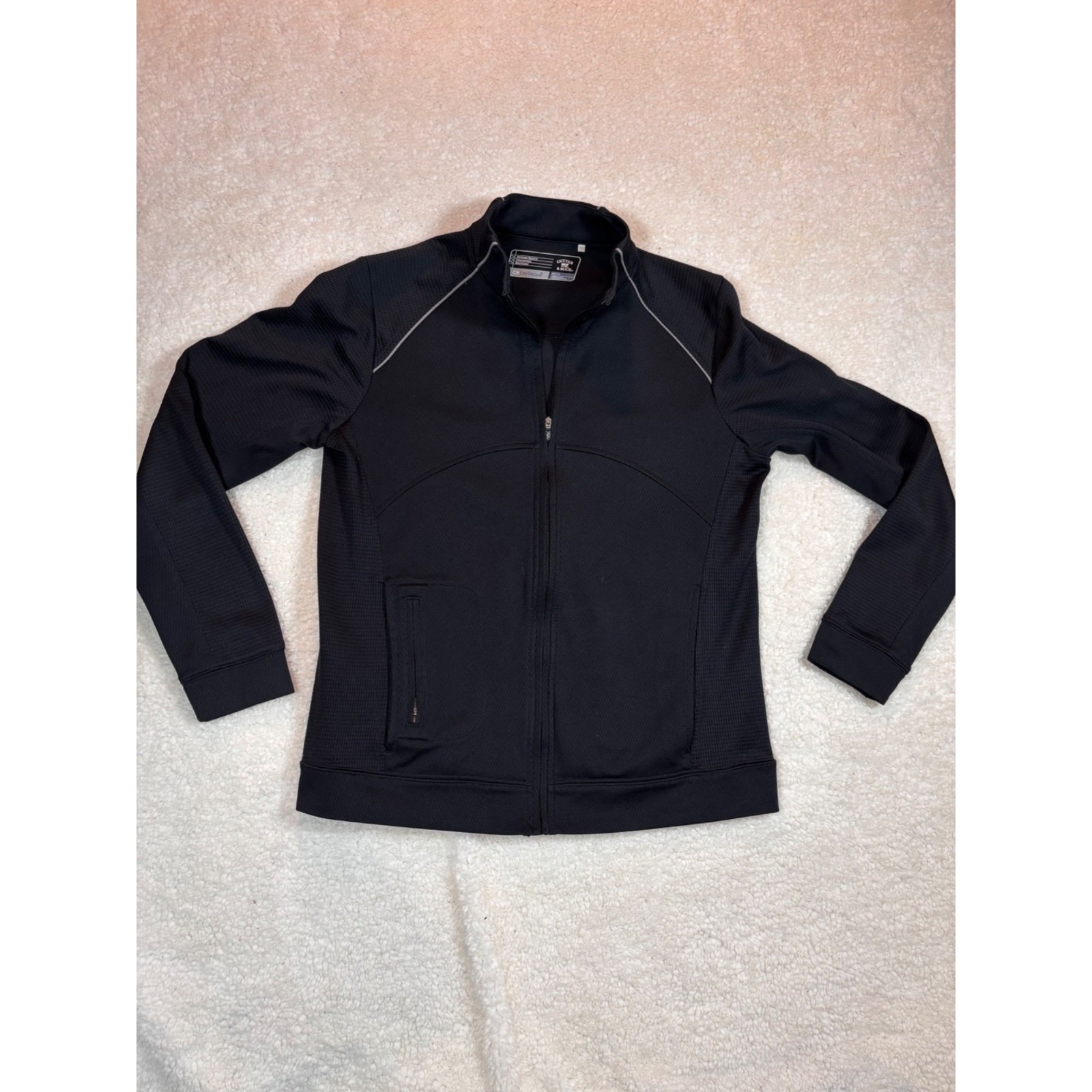 Cutter & Buck Drytec Track Jacket Womens M Black Excellent Zip Performance Mock
